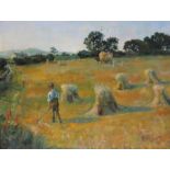 Henry Platt (19th Century), haymaking, oil on canvas, 60cm x 45cm, signed lower right and dated