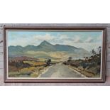 Sam Chadwick (1902-1992), Scottish landscape - Goat Fell Isle of Arran, oil on board, 88cm x 44cm,