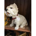 GARDEN ORNAMENT - WHITE SCOTTIE DOG- LEONARDO COLLECTION