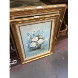 TWO FLORAL OIL PAINTINGS T1