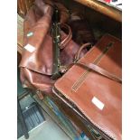 LEATHER SATCHEL AND LEATHER GLADSTONE BAG