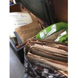 TWO BAGS OF SHEET MUSIC AND A PINE TRUNK OF SHEET MUSIC