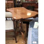 VICTORIN MAHOGANY TRIPOD TABLE WITH SHAPED TOP