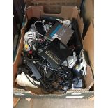 BOX OF COMPUTER CABLES AND MISC