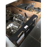 TWO BOXES METALWARE AND EPNS K1