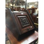 VICTORIAN CARVED PANEL COAL SCUTTLE