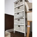 WHITE AND CANE DRAWERS
