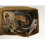 BOX OF COSTUME JEWELLERY C