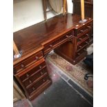 VICTORIAN MAHOGANY PEDESTAL DRESSING TABLE BASE. W135CM