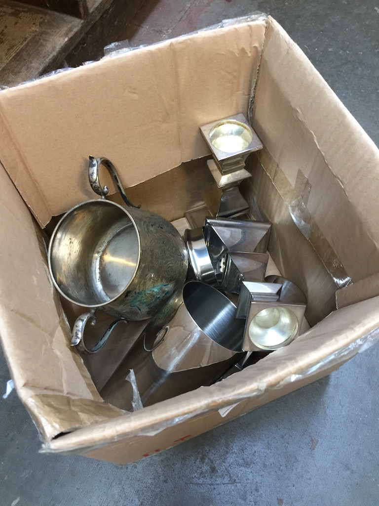 BOX OF PLATED WARE