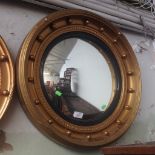 TWO CIRCULAR GOLD FRAME MIRRORS