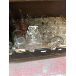 BOX OF GLASSWARE