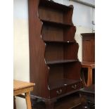 STEPPED BOOKCASE WITH LOWER DRAWERS. W80CM
