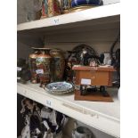 MODERN CHINESE VASES, FIGURES, MODEL SEWING MACHINE ETC. N4