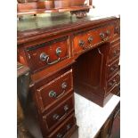 REPRO MAHOGNY PEDESTAL DESK. W94CM