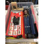 BOX OF RAILWAY ITEMS : EUROSTAR MODEL TRAINS AND TRACK