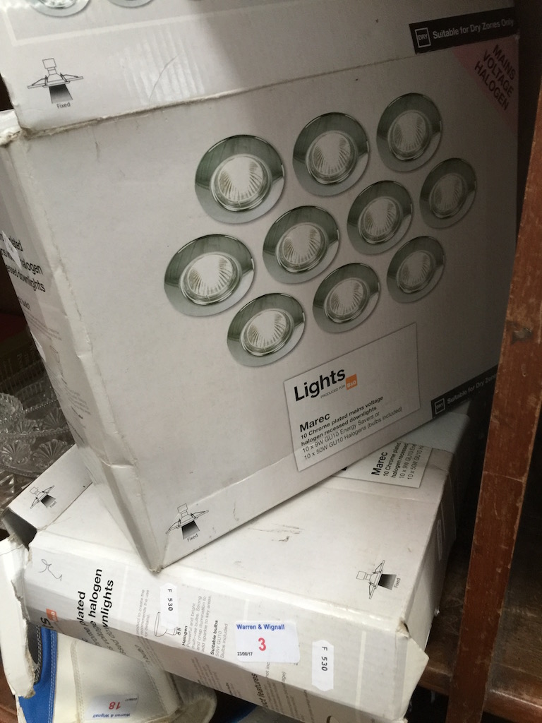 TWO BOXES OF RECESSED HALOGEN DOWN LIGHTS