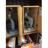 TWO BOXED MICROSCOPES