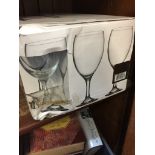 BOX OF WINE GLASSES