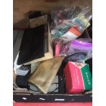 A BOX OF SEWING AND OTHER ITEMS