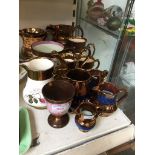 VARIOUS COPPER LUSTRE JUGS G2