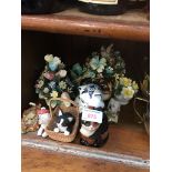 CAT ORNAMENTS AND FLORAL POSIES