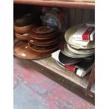 WOODEN AND STEEL SERVING WARE ETC.