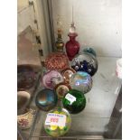 VARIOUS GLASS PAPERWEIGHTS ETC. C