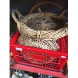 BOX OF WICKER WARE