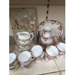 CHINA TEA WARE AND EMBROIDERED PICTURE J3