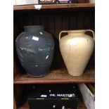 2 POTTERY URNS