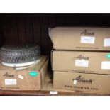 5 BULK HEAD LIGHT FITTINGS (4 NEW AND BOXED)