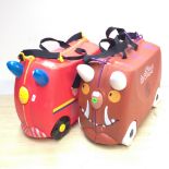 2 CHILDREN'S WHEELY NOVELTY SUITCASES