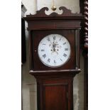 A Georgian oak 30 hour long case clock the dial inscribed 'Jn Ashton Leek', height 206cm.