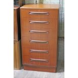 A G-Plan teak chest of six drawers, width 56cm, depth 45cm & height 103cm.