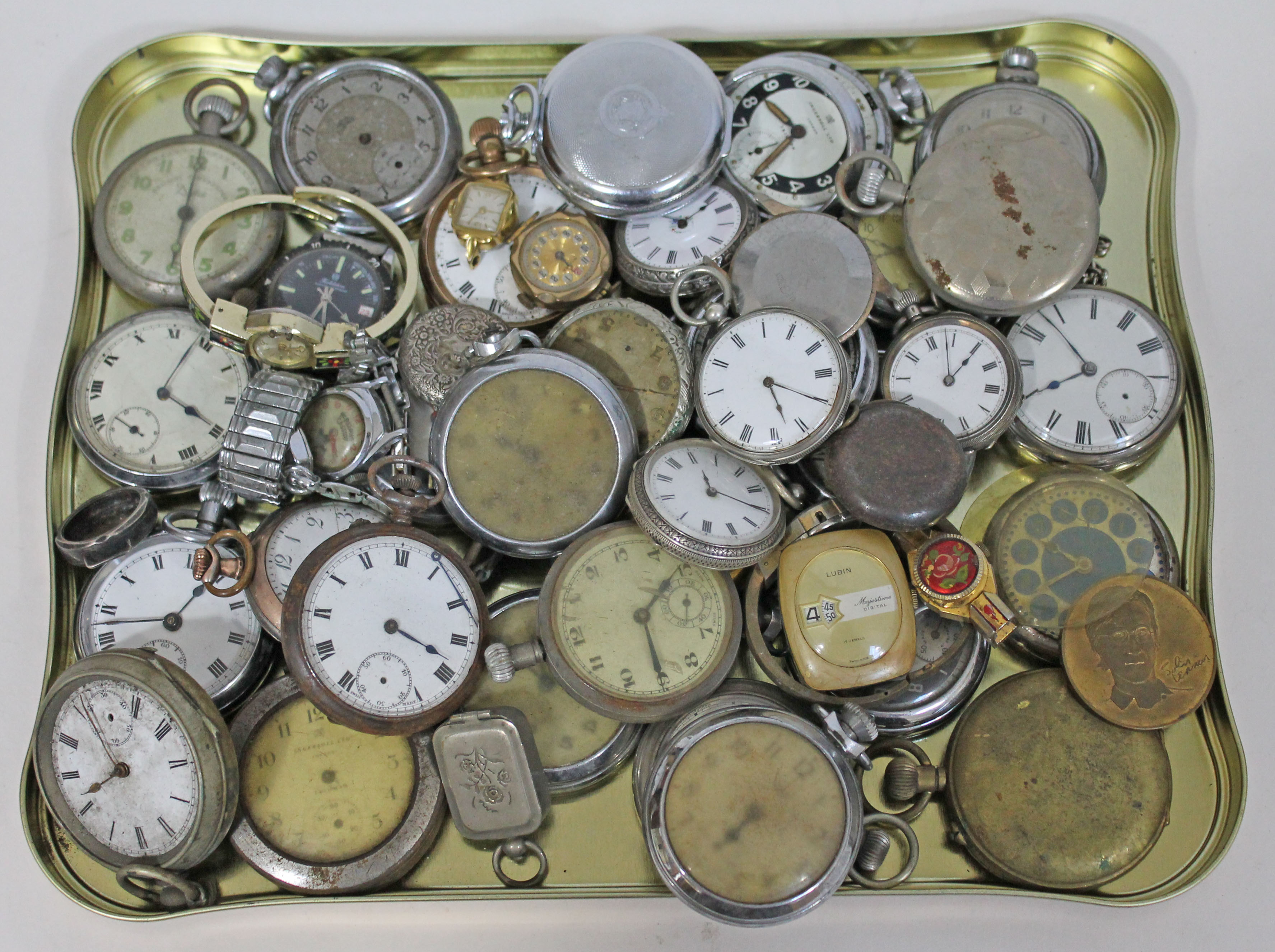 A tray of various watches.