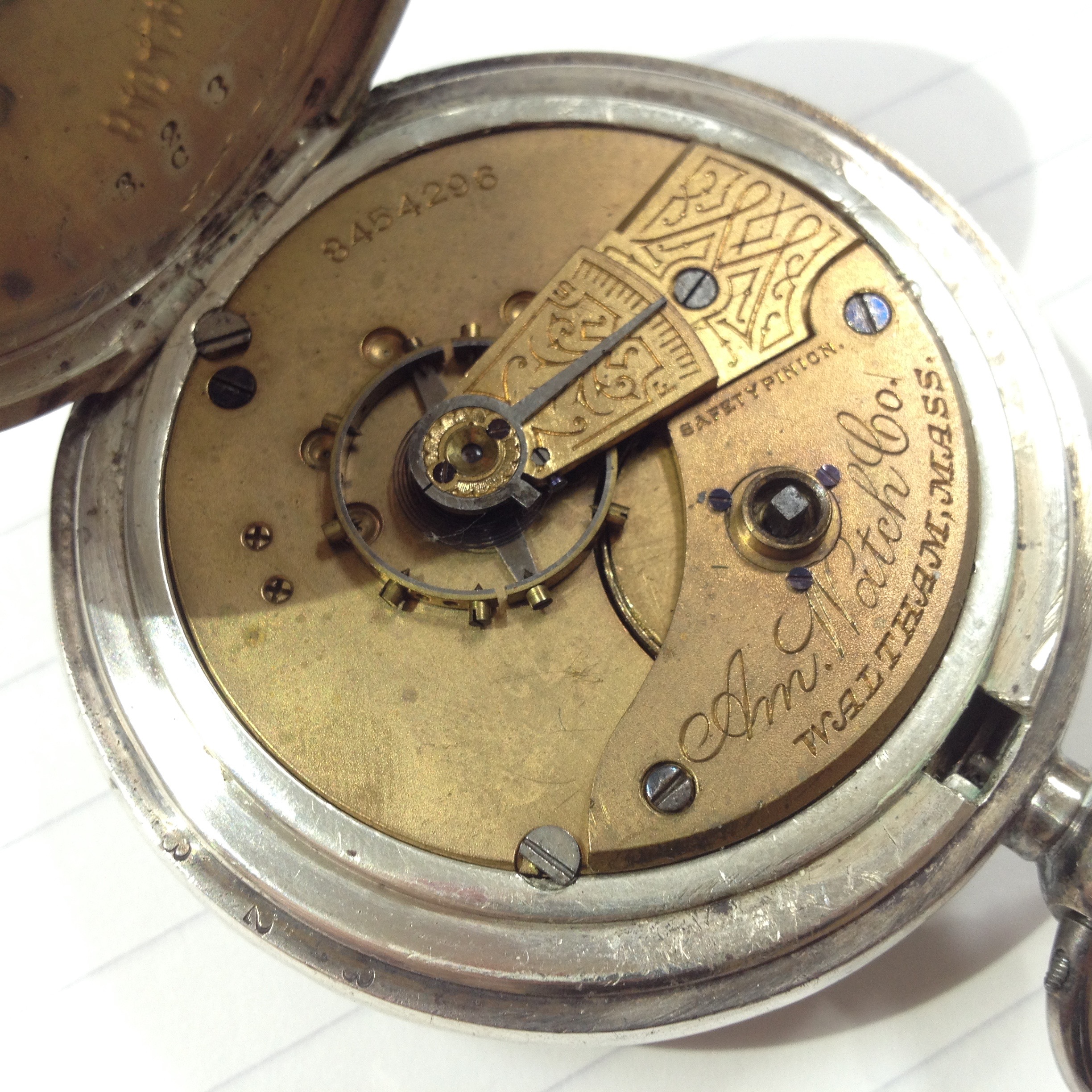 A hallmarked silver pocket watch, diam. 5.6cm. - Image 4 of 8