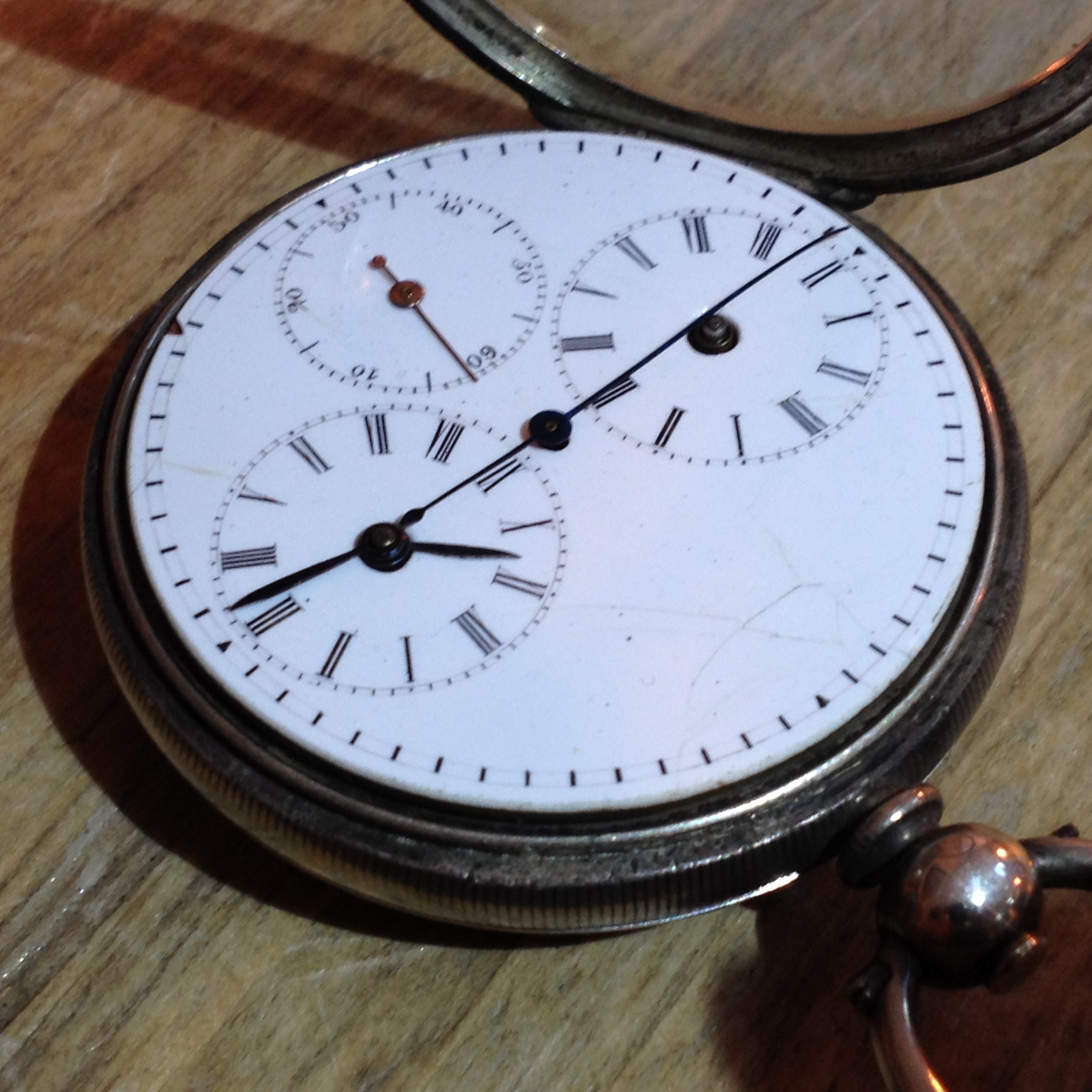 A Chinese Duplex pocket watch, white metal case, centre seconds dial with dual hour and minute - Image 18 of 19