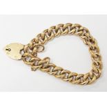 A 9ct gold chain bracelet, the lock hallmarked and the links marked '9c', length 18cm, wt. 23.1g.