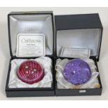 Two Caithness glass paperweights Royal Wedding Moonflower and Floral Tribute, boxed with