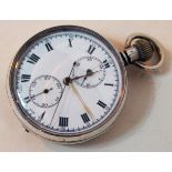 A hallmarked silver pocket watch, diam. 5cm.