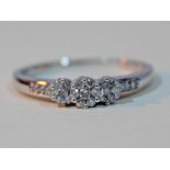 A white gold diamond ring marked '375', gross wt. 2.6g, size V.