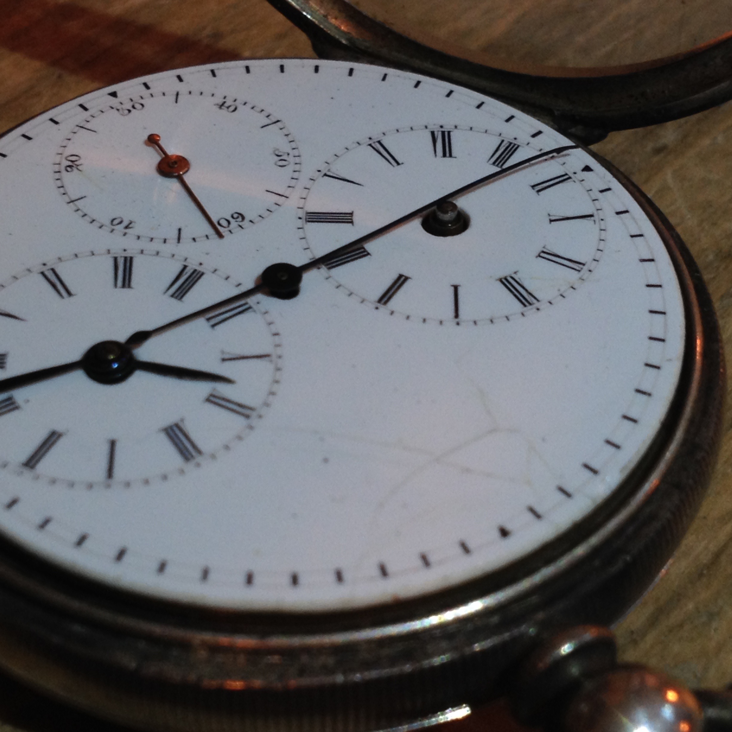 A Chinese Duplex pocket watch, white metal case, centre seconds dial with dual hour and minute - Image 17 of 19