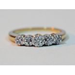 A 9ct gold diamond ring, gross wt. 2.4g, size M.