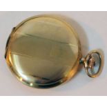 A gold plated pocket watch, diam. 5.2cm.