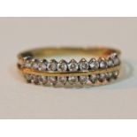 A hallmarked 9ct gold diamond ring, gross wt. 1.4g, size Q.