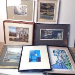 A mixed lot of pictures to include 4 prints after Hugh Brandon Cox, John Knapp Fisher limited