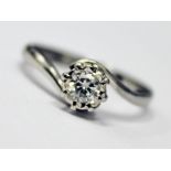 A hallmarked platinum single stone diamond ring, the stone weight approx. 0.20 carats, gross wt. 3.