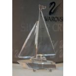 A Swarovski Crystal yacht, boxed with certificate. Condition - good, no damage/repair.