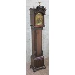 A fine quality Edwardian granddaughter clock having double weight driven movement, brass dial with